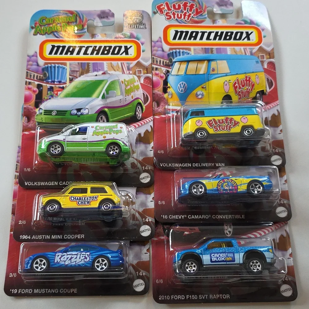 Matchbox Cars - Candy Series - Complete Collection Cars 1 To 6